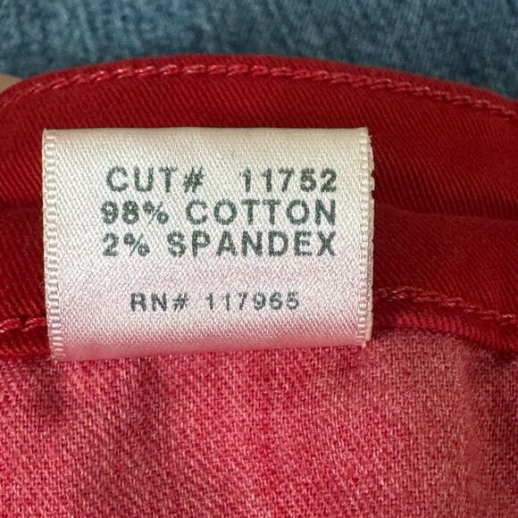 J Brand Zoey Pant Womens 25 Great Red Skinny Corduroy Ankle Zip Stretch Low Rise - Picture 8 of 13